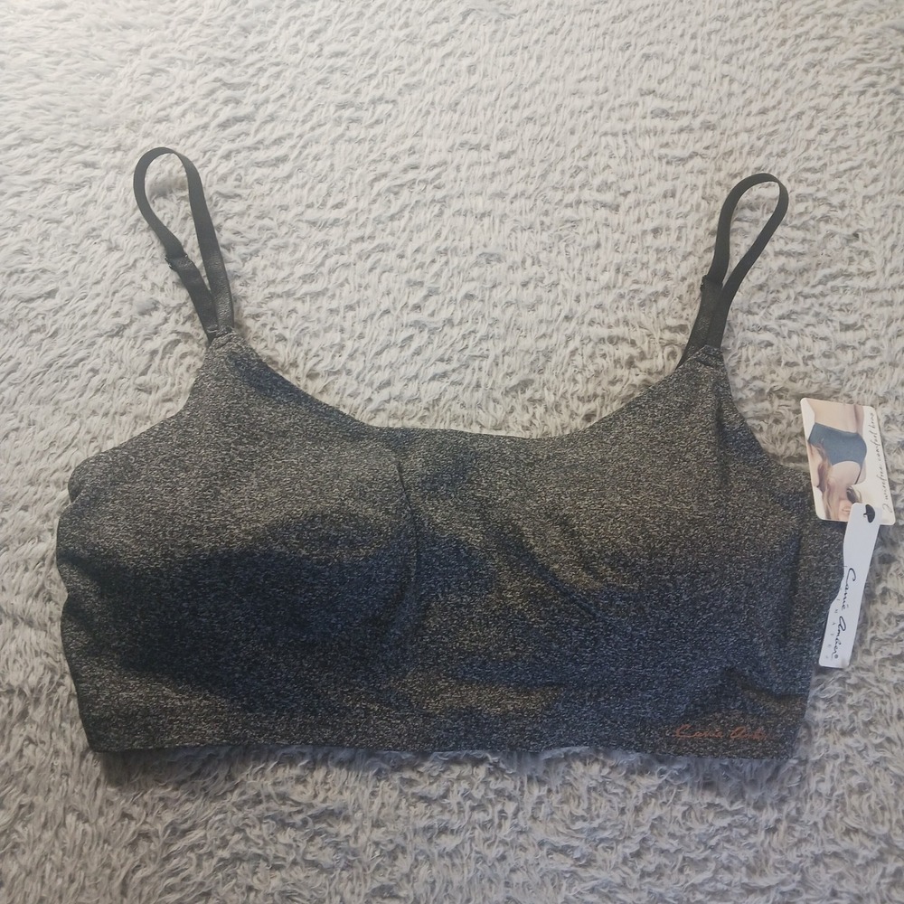 Carrie Amber Intimates Wire Free Bra 38C NWT Heather Gray Lounge Bralette‎